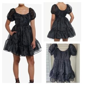 Black Organza Tiered Dress NEW Size XL #1630